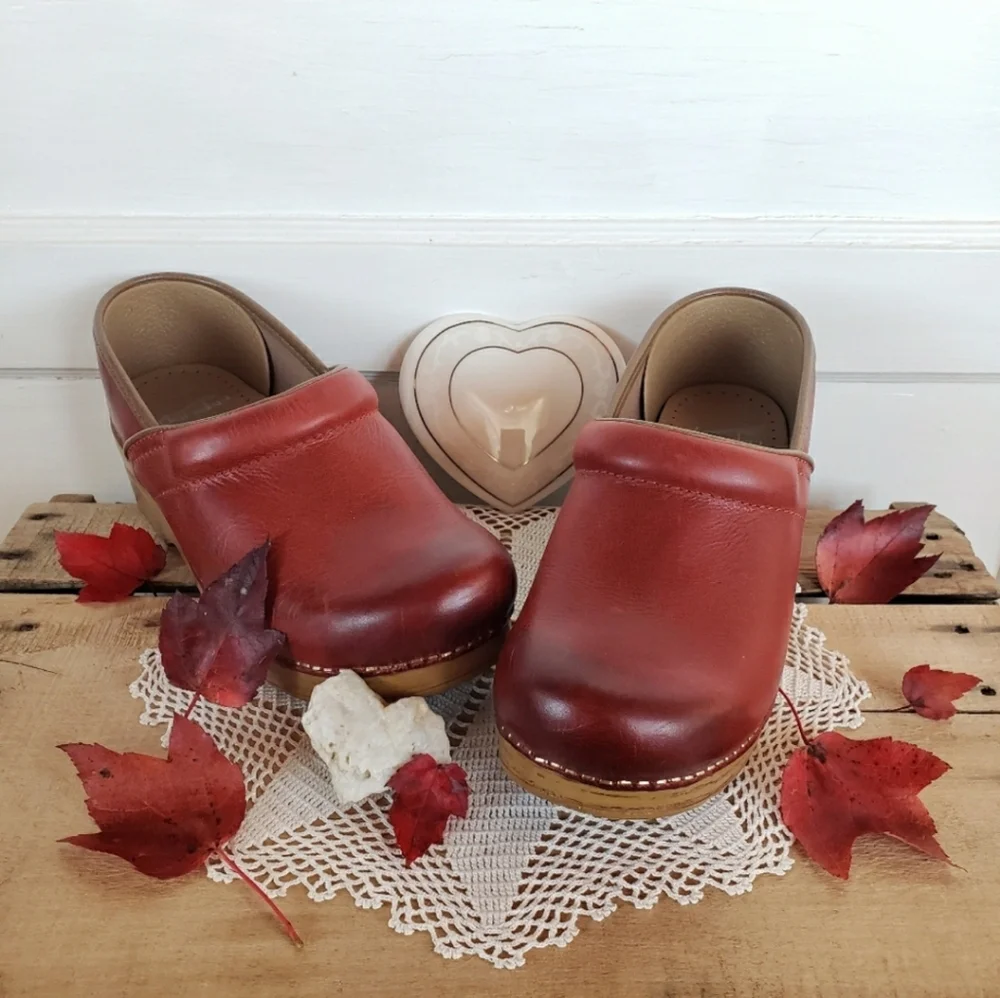 ⚘AvaiLable⚘inQuire pLease⚘Rustic Red Dansko Honey Pro Clog Burnished 37 38 39 40 - Picture 4 of 7